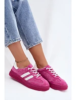 Dámske kožené semišové tenisky na platforme Fuchsia Artelle Dámske kožené semišové tenisky na platforme Fuchsia Artelle