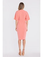 Midi šaty so zavinovacím strihom S434 lososové - Stylove Midi šaty so zavinovacím strihom S434 lososové - Stylove
