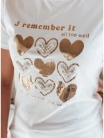Dámske tričko so srdcom LOVETIK white FashionStreet RY2735