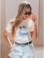 Dámske tričko s potlačou TRENDY BUNNY biele FashionStreet RY2906 Dámske tričko s potlačou TRENDY BUNNY biele FashionStreet RY2906