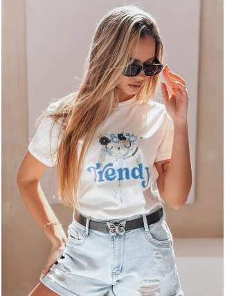Dámske tričko s potlačou TRENDY BUNNY biele FashionStreet RY2906 Dámske tričko s potlačou TRENDY BUNNY biele FashionStreet RY2906