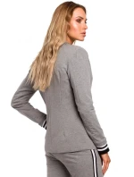 M459 Blejzer s pruhovanými rebrovanými manžetami - čierny