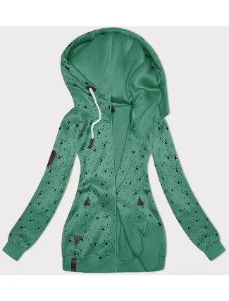 Dámska mikina na zips s kapucňou v zelenej farbe (2313) Dámska mikina na zips s kapucňou v zelenej farbe (2313)