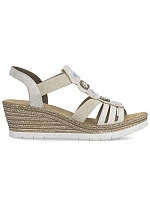 Dámske sandále espadrille pohodlné béžové Rieker 619B2-60 Dámske sandále espadrille pohodlné béžové Rieker 619B2-60