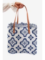 Wzorzysta Duża Pleciona Torba Na Plażę Biała Sadhara