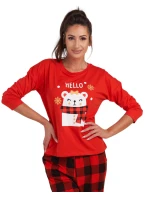 Dámske pyžamo 165/031 červená s medvedíkom - Karol