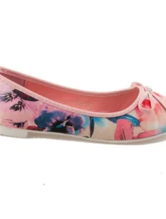 Unikátny ružové dámske baleríny s kvetmi