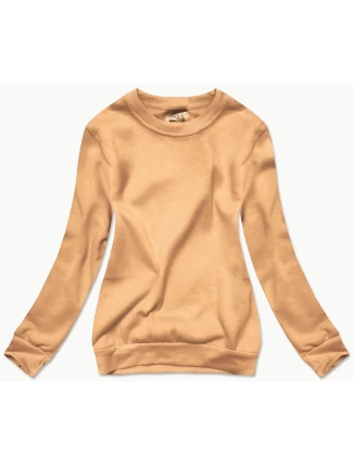 Dámska rebrovaná mikina s golierom v nude farbe (W01-160) Dámska rebrovaná mikina s golierom v nude farbe (W01-160)