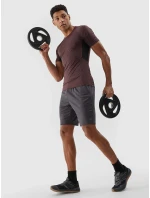 Pánske športové rýchloschnúce tričko 4F - hnedé