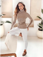 Dámsky sveter s rolákom VANORIA beige FashionStreet MY2489