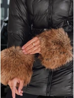 Dámska zimná prešívaná bunda s kapucňou čierna FashionStreet TY5320