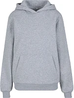 Build your Brand BY 289 Dámska mikina s kapucňou v oversize štýle „Fluffy“ 56.0289 melírovaná sivá