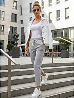 Dámske sivé tepláky s vysokým pásom FashionStreet UY2972