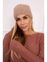 Fleecová čiapka Anna K238 tmavo béžová