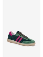 Zazoo N1068 Dámske semišové nízke tenisky Dark Green