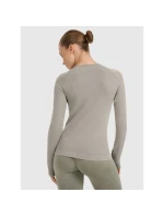 Dámske rýchloschnúce tričko na jogu a pilates s dlhým rukávom slim fit 4F 4FWAW25TFLOF429-41A women's