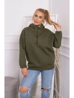 Khaki mikina s kapucňou