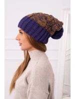 Paris fleecová čiapka K213 purple+mustard