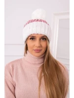 Dámska čiapka Ellen s brmbolcom K325 biela