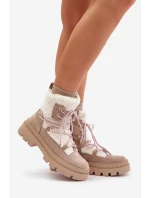 Botki Z Futerkiem Typu Baranek Beżowe Merilana