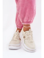 Damskie Buty Sportowe Na Platformie Beżowe Caldeno