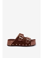 Dámske papuče s prackami a háčikmi Chocolate Ledira Dámske papuče s prackami a háčikmi Chocolate Ledira