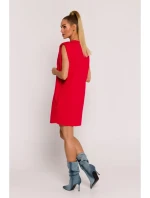 M789 Mini šaty s ramennými vypchávkami - červené M789 Mini šaty s ramennými vypchávkami - červené