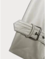 Dámsky kabát z ekokože J Style Cold Beige (11Z8101)