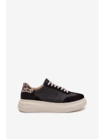Dámske kožené tenisky na platforme Pantherka Zazoo N1263 Black