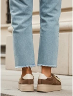 Dámske semišové tenisky so strapcami na platforme hnedé FashionStreet ZY1413
