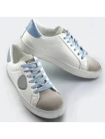 Bielo-svetlo modré dámske tenisky trampky z rôznych spojených materiálov (1088) Bielo-svetlo modré dámske tenisky trampky z rôznych spojených materiálov (1088)