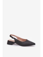 Plecione Sandały Damskie Na Delikatnym Obcasie Czarne Jorela