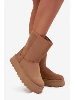 Damskie Śniegowce Ocieplone Futerkiem Camel Abrams Damskie Śniegowce Ocieplone Futerkiem Camel Abrams