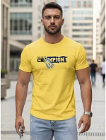 Pánske bavlnené tričko s potlačou žlté FashionStreet NX5017R Pánske bavlnené tričko s potlačou žlté FashionStreet NX5017R