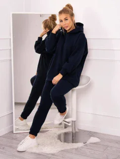 Zateplená súprava s mikinou tmavomodrá