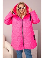 Dámska prešívaná bunda s kapucňou a HOPE Pink Neon Dámska prešívaná bunda s kapucňou a HOPE Pink Neon