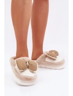 Papuče s umelou kožušinou Mashli Beige Grilis