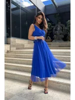 Dámske večerné šaty 268 Kr. modrá - Bicotone