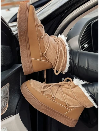 Dámske zateplené snehové topánky LUXSNUG camel FashionStreet ZY0570 Dámske zateplené snehové topánky LUXSNUG camel FashionStreet ZY0570