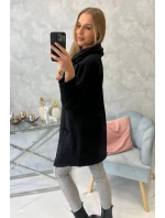 Oversize tunika s obálkou vpredu čierna