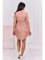 Tmavo marhuľové bodkované šaty