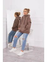 Zateplená mikina s polovičným zipsom mocca Zateplená mikina s polovičným zipsom mocca