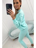 3dielny set mikina + top + legíny mint