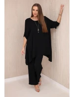 Súprava blúzka + nohavice s príveskom čierna