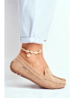 Mokasyny Damskie Beżowe Zamszowe Morreno