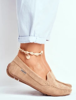 Mokasyny Damskie Beżowe Zamszowe Morreno