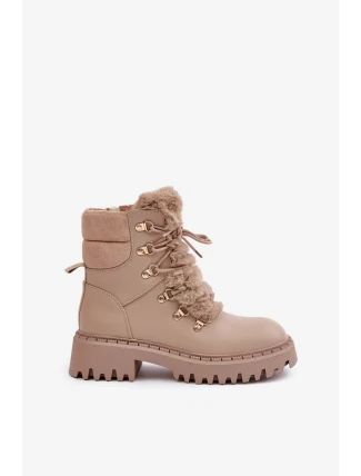 Zateplené členkové topánky tenisky na zips Eco koža béžová Willatta