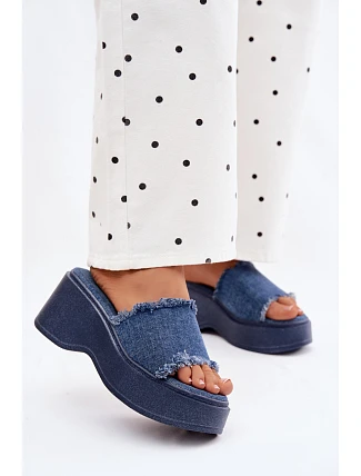 Dámské platformové sandály s džínovým vzorem Virelia