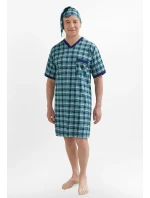 Pánska nočná košeľa Martel 502 Káro kr / r M-2XL Sylwester I Pánska nočná košeľa Martel 502 Káro kr / r M-2XL Sylwester I