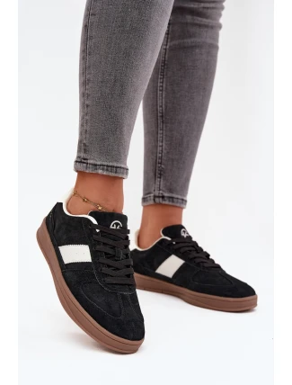 Zamszowe Sneakersy Damskie Vinceza 14029 Czarne